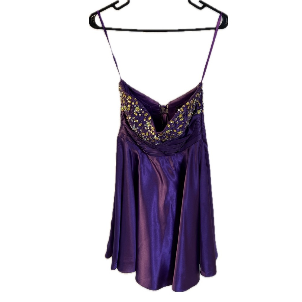 Dave & Johnny bejeweled purple prom dress, size 4.